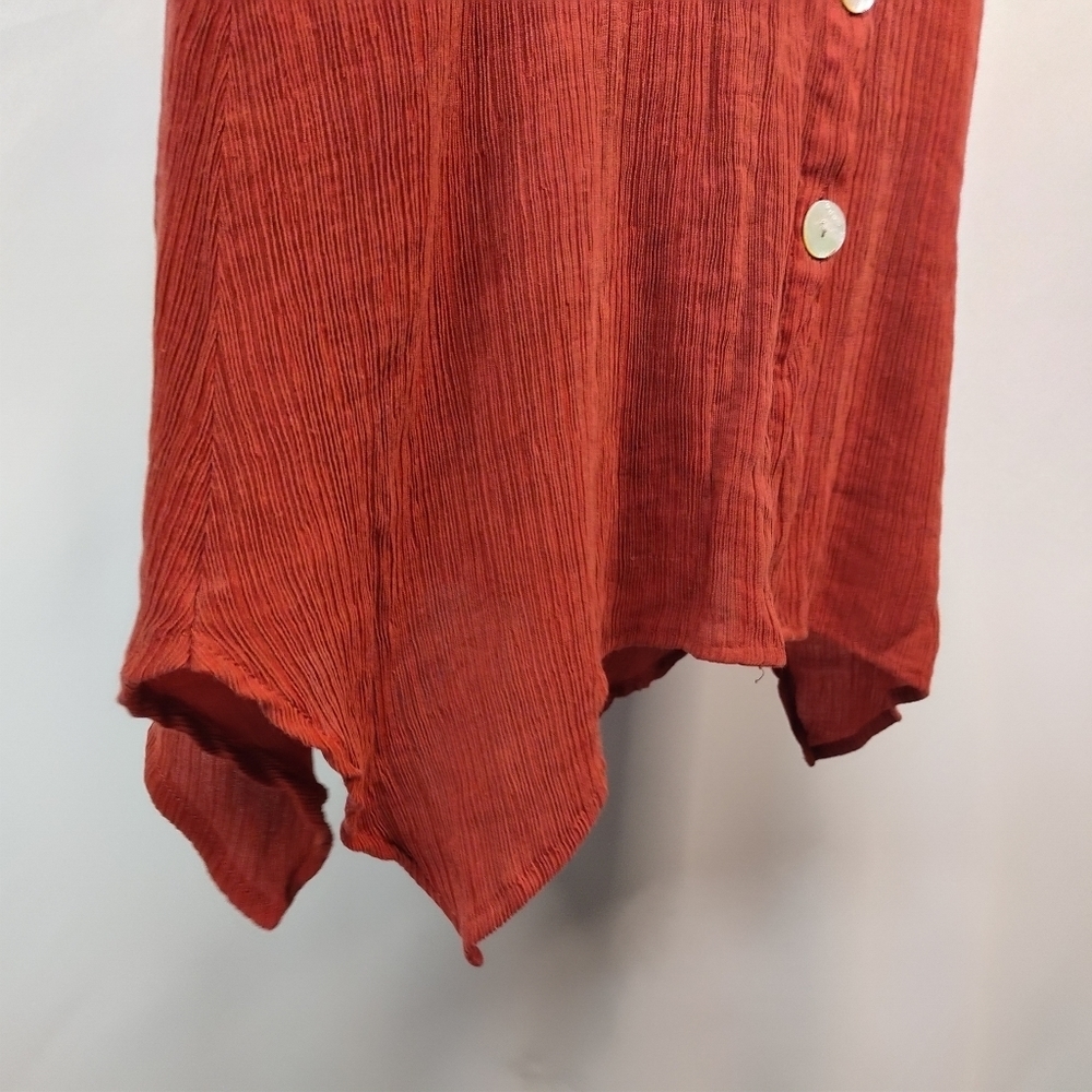 Women's Rust Button-Up Blouse - Picture 8 of 12